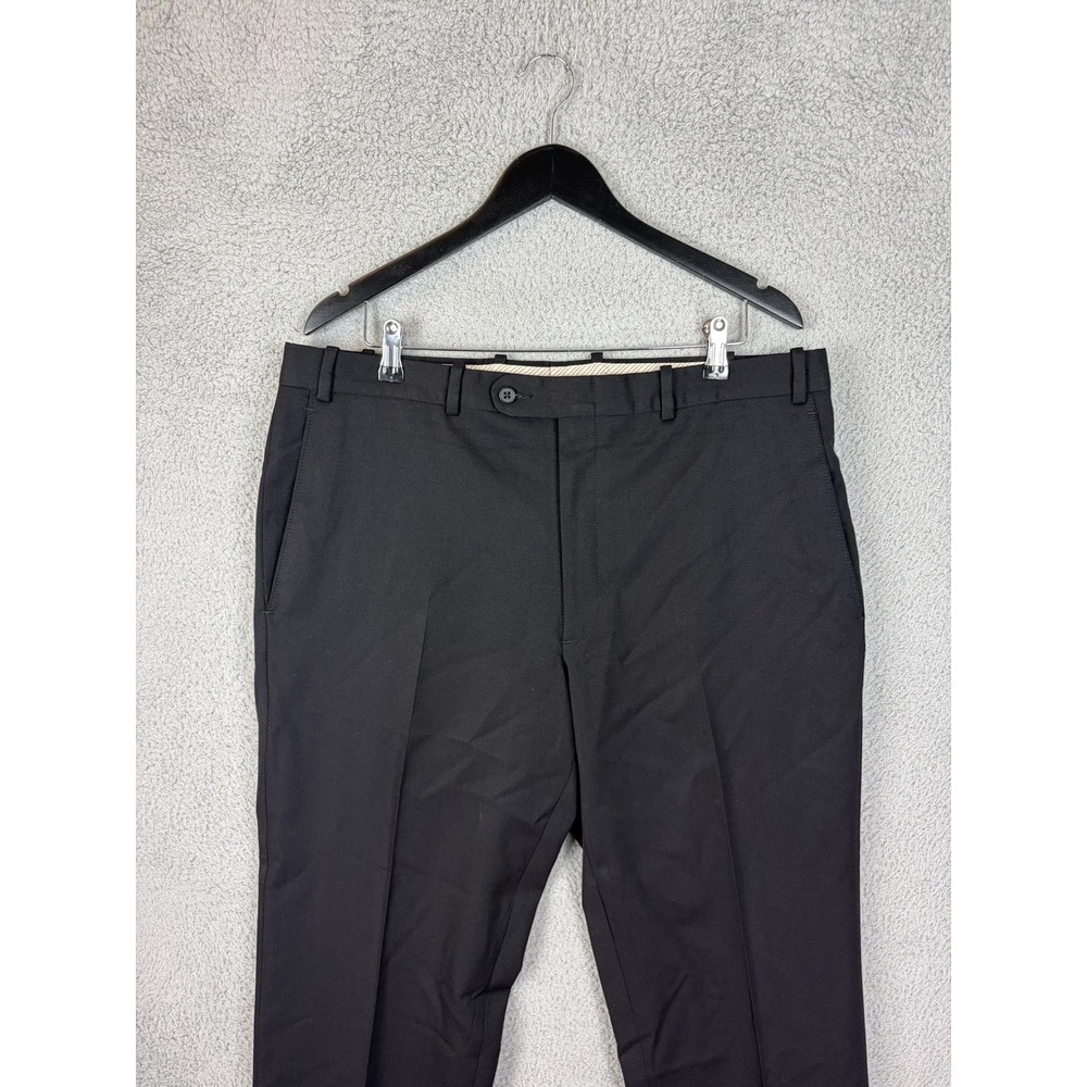 Britches Dress Pants Mens 36x32 Black Acetate Lined Flat Front Classic Business